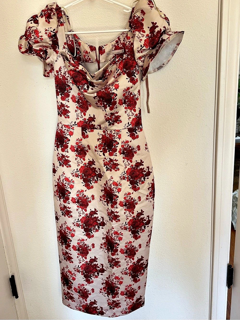 Damaris BaileyFloral Midi Dress in Red & Cream Size XS NWT